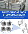 Two Pair Left And Right Pontoon Door Stop Kit With Anti Rattle Design Heavy Duty Gate Stopper on pontoon boat illustration