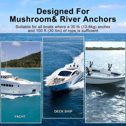 Heavy Duty Electric Boat Anchor Winch Kit With Stainless Steel Build And 31m Rope For Saltwater Use on yacht, deck ship, and angling boat.