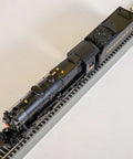 Top view of HO Scale PRR K4 Steam Locomotive Number 5492 Pre War With Slat Pilot DCC Sound Equipped on track.
