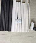 PTFE Solid Bar With Graphite Filler For Smooth Sliding 10 To 50 Mm Diameter 50 Cm Length White Or Black Non Toxic Eco Friendly PTFE Machining DIY Material For Industrial And Hobby Projects