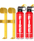 Two Pack Fire Extinguisher Kit ABCK Spray For Home Kitchen Car Grill With Mounting Brackets, Compact Easy Activate 8 In 1 Fire Protection