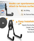 Heavy Duty Magnetic Hooks Set For Garage And Workshop, Hang Yard Tools, Cords, Hoses And Power Tools, 25 Lb Capacity, 2 Pack