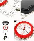 Multifunction Outdoor Navigation Compass With Ruler And Mirror Luminous Hiking Tool showing ruler and compass details