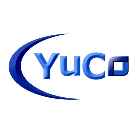 YuCo company logo with blue gradient design on white background