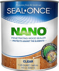Heavy Duty Clear Wood Sealer And Solid Shield Waterproof Armor For Decks Fences Log Homes And Yard Gear Odorless Blend in a quart tin
