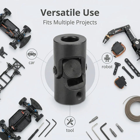 Heavy Duty Universal Shaft Coupler Three Quarter Inch Motor Connector And Steering Joint 12 By 24 By 56 Millimeters with tool and vehicle parts.