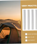 Image of 16 Piece Aluminum Tent Pole Repair Tube Connector Kit For Snappy Pole Fixes And Lightweight Camping Accessory For Dome Cabin Tents Perfect For Camping Trips And Easy Assembly next to a dome tent at sunrise.