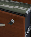 Open drawer view of Series C 3 Drawer Mobile File Cabinet In Hansen Cherry For Home Office Organization And Commercial Workspaces