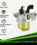 Carburetor Carb Kit For Monster Mega Moto 80Cc 105Cc Mini Bikes And Motovox MBX Series with throttle cable, front view