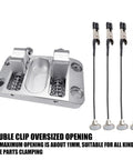 Khbyt Heavy Duty Aluminum Welding Clamp With 4 Strong Magnets And Temp Resistant Jaw, featuring double clips and wires for versatile clamping.