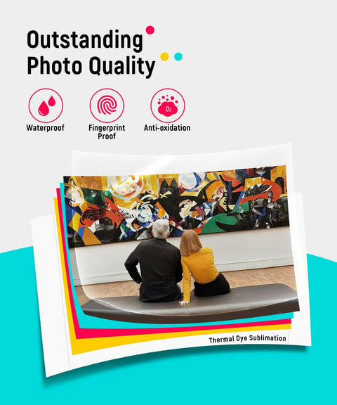 4x6 Portable Photo Printer For iPhone And Android With Wi Fi Full Color Dye Sublimation Instant Photo Printing On The Go Snap And Share Ready Compact Pocket Size Printer Includes 100 Sheets And 3 Cartridges printed photo showcasing quality.