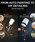 Premium Hvlp Air Spray Gun Kit Featuring Dual Precision Nozzles For Automotive Painting Delivers Hella Smooth Coats While Dramatically Cutting Overspray And Paint Waste with 887 mini and 819 guns.