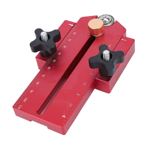 Adjustable Aluminum Table Saw Jig Guide For 3/8 X 3/4 Inch And 1/4 X 3/8 Inch T Slot Tracks with locking system visible