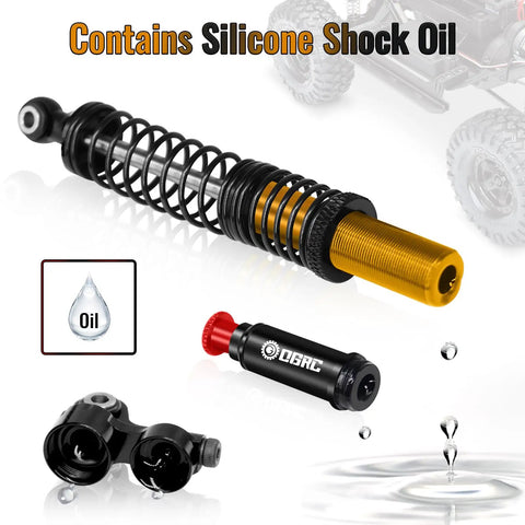 Beefy 100mm Aluminum Adjustable Piggyback RC Shock Absorber For One Tenth Crawlers Like Axial SCX10 TRX4 TRX6 D90 Oil Filled