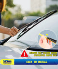 Heavy Duty Traditional Metal Windshield Wiper Blades Two Pack 22 Inch J Hook installation showing protective cover removal.