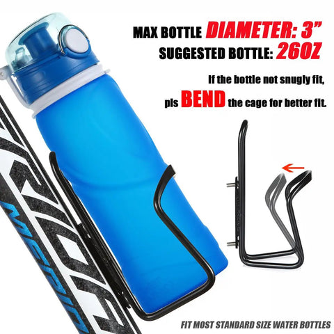 Lightweight Aluminum Water Bottle Cage For MTB Bikes Durable Bottle Holder Brackets Easy Mount With Drill Holes Required 2 Pack