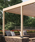 Pergola with Built Tough 4x4 Post Base Bracket Set 10 Pack for Wood Posts Internal 3.6 x 3.6 Inches Powder Coated Steel visible