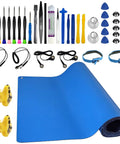 All In One 37 In 1 ESD Rubber Workbench Mat, 10x2ft Textured Non Slip Surface, Pro Grade Anti Static Grounding Kit And 25 Repair Tools