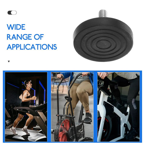 No Slip Adjustable Furniture Leveling Feet Pads Set M8 M10 Screw In Rubber Supports For Treadmills Exercise Bikes Chairs, black rubber, 58x58x45 mm