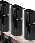 Heavy Duty Dock Bumper Fenders To Knock Out Dock Rash, Durable Inflatable Edge Guards For Boat Sides, Top Shelf Black Marine Waterline Protectors, 3 Pack Ready with a black finish and mounting hardware.