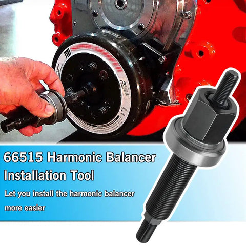 Chevy Harmonic Balancer Installation Tool for 350 Small Block and Big Block Cranks SBC BBC in use on engine