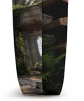 Cool Industrial Gear Ruin Factory Machinery Tote Bag with a textured design showcasing an overgrown factory interior.