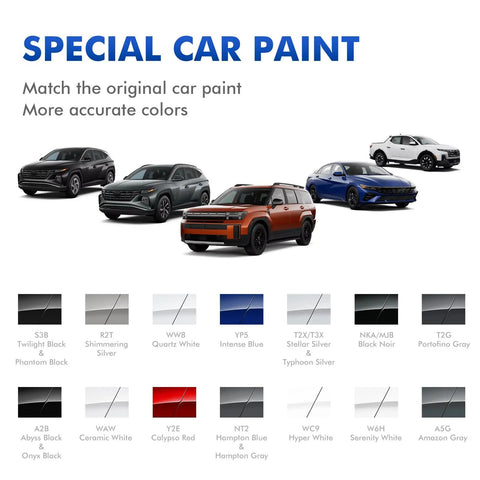 Intense Blue Touch Up Paint For Hyundai Cars DIY Scratch Repair Kit color options with Hyundai models, paint samples