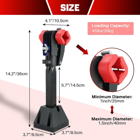 Wall Mount Bike Repair Stand With Foldable Heavy Duty Maintenance Rack And Adjustable Clamp dimensions and features