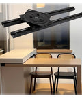 360 Degree Rotating Island Slide Track And Countertop Extension Rail Kit With Lockable Swivel Casters for kitchen upgrade, black metal hardware.