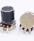 Three Pack Wh138 100 Ohm Potentiometer Kit With Single Turn Rotary Linear Variable Potentiometer And Black Aluminum Alloy Knobs