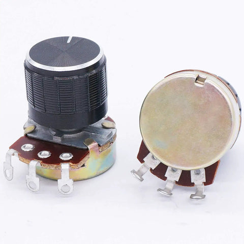 Three Pack Wh138 100 Ohm Potentiometer Kit With Single Turn Rotary Linear Variable Potentiometer And Black Aluminum Alloy Knobs