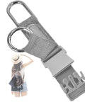 Gray Grab And Go Travel Strap With D Ring Hooks And Buckle For Suitcases And Bags Hands Free Convenience Elastic Luggage Belt