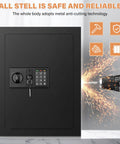 17.72 Inch Tall Fireproof Wall Safe Between Studs With Digital Keypad Hidden Safe For Guns Money Jewelry Passports Black