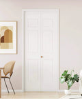 Bifold Door For 30 By 80 Opening, 6 Panel Hollow Core Closet Door With Hardware Kit, Interior Folding Barn Door Panels