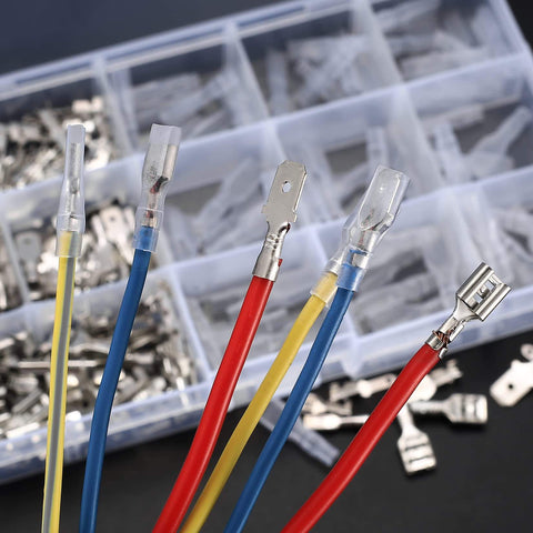 360 Pcs Spade Wire Connectors Kit For Car Audio And Electrical Wiring 2.8mm 4.8mm 6.3mm Quick Splice Crimp Terminals