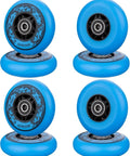 Eight Pack Inline Skate Wheels 76mm 85A Replacement Wheel Set For Outdoor And Indoor Use Blue Ideal For Street Rinks And Park Sessions