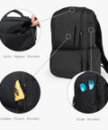 Dad Friendly Diaper Bag Backpack With Dual Compartments And Removable Cooler, Rugged And Water Resistant, soft pocket details.