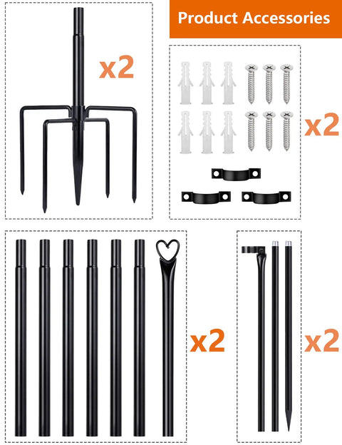 Two Pack 9.8 Ft Outdoor String Light Poles For Hanging Lights Durable Weather Resistant Yard Backyard Garden Patio Deck Lighting Stand accessories