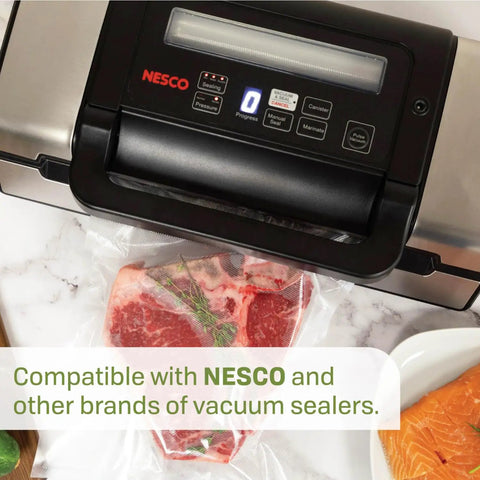 Vacuum Sealer Rolls 11 Inch Custom Size Bags For Home Food Storage sealing steak with NESCO vacuum sealer