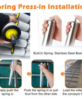 Set Of 5 Plastic Conveyor Belt Rollers For Tough Jobs, Powerless Replacement Units In 4 6 8 10 12 14 16 18 22 24 28 31 35 39 Inch Length, Blue, With 20mm 25mm 32mm 40mm 50mm 63mm Diameters, Customizable Feed Table Rollers, spring press-in install