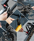Using 14 In 1 Bike Tool Kit With Portable Foldable Multitool Reversible Ratchet Wrench And 10 Bits on bike components