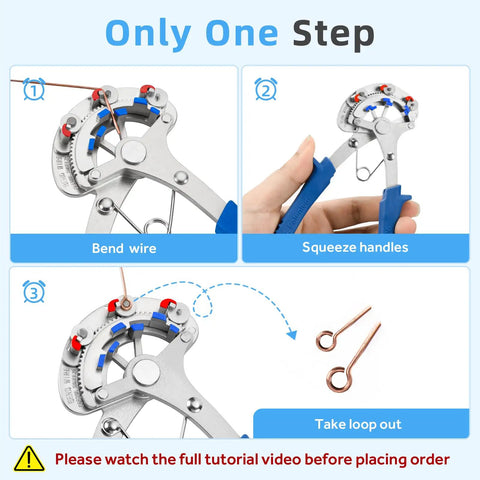 One Step Beading Looper Pliers For Jewelry Making With Three Loop Sizes 1.5 mm 2.25 mm And 3 Mm, demonstration of bending wire