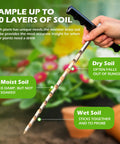 Hand holding 16 Inch Soil Probe With 10 Step Sampling, Soil Sampler And Plant Moisture Meter, T-Handle Probe Rod.