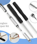 No Sweat Gold Eyeglass Repair Tool Kit With Heavy Duty Screwdriver Set Loaded With Tiny Screws Air Cushion Nose Pads Smart Tweezers