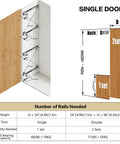 Slick Heavy Duty Pocket Door Slide Hinge Kit With Thick Cold Rolled Steel And Dual Row Ball Bearings For A Damn Smooth Invisible Sliding Motion On Inset Wood Doors diagram showing installation details for single door use.