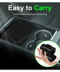 CCS1 To CCS2 EV DC Fast Charging Adapter 200A 1000V Electric Vehicle Converter Dongle with waterproof storage bag in car.