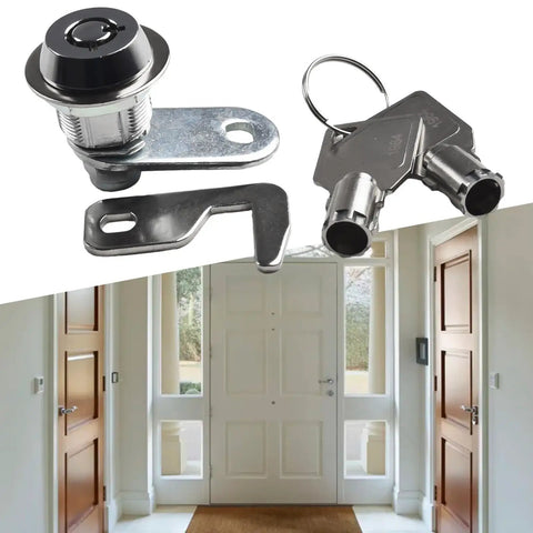 Beefy Tubular Cam Lock With 90 Degree Hook Cam for truck tool boxes and cabinets, zinc alloy with chrome finish and keys