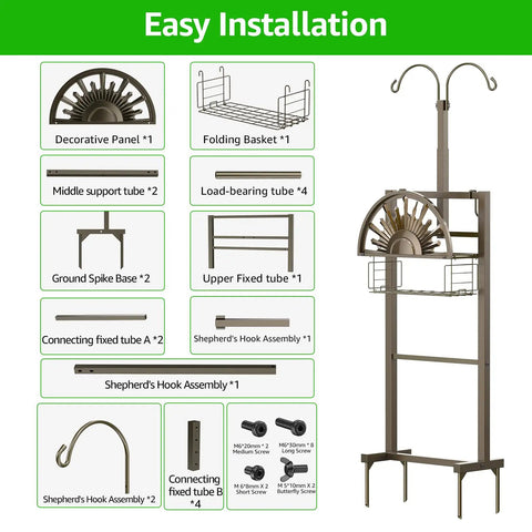 Assembly guide for Heavy Duty Tough As Nails Garden Hose Reel With Two Shepherd Hooks Holds 150 Feet steel stand.
