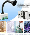 Top Tier Solder Fume Extractor With 105 Cubic Meter Per Hour Suction featuring adjustable exhaust hose for soldering and nail salons.