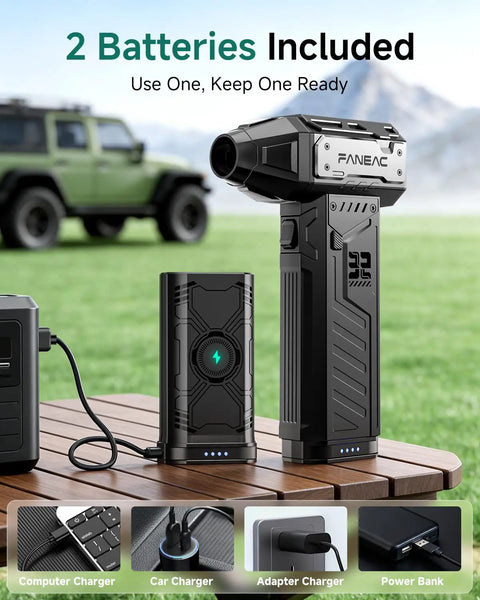 Cordless Electric Air Duster With Swappable Twin Battery Pack 150000 RPM 3 Speed High Velocity Blower for electronics